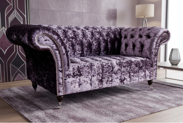 Sofá tapizado Chesterfield de tela, sofá, conjunto de asientos con respaldo nuevo de 2 plazas.