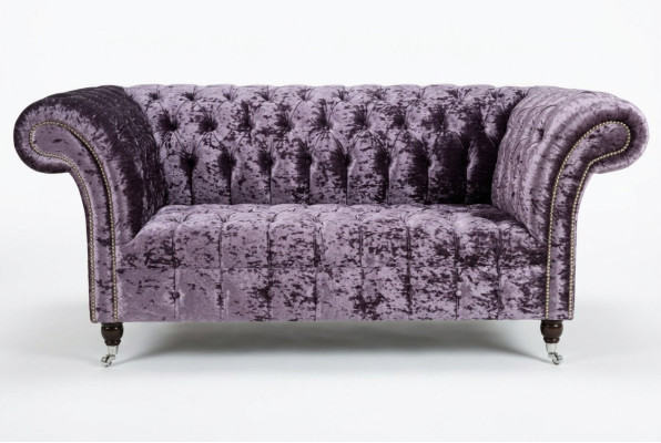 Sofá tapizado Chesterfield de tela, sofá, conjunto de asientos con respaldo nuevo de 2 plazas.