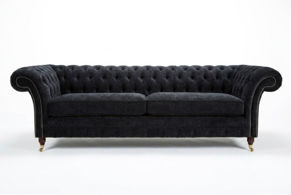 Sofá Chesterfield de alta calidad, de cuatro plazas, tapizado en tela, xxl, de tela.