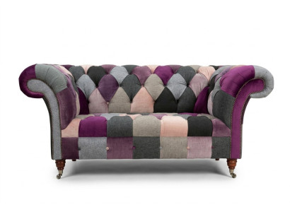 Chesterfield 2 plazas sofá textil sofá acolchado diseño colorido sofás