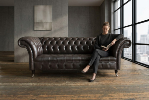 Chesterfield sofá de tela sofá de cuero sofá sofá tapizado salón medida personalizada