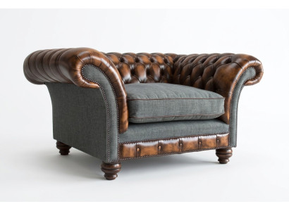 Chesterfield diseño tela sofá sillón 1.5 plazas sofás tapizados lounge nuevo club