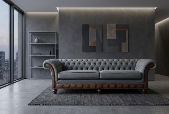 Sofá de cuero Chesterfield, sofá de tela, sofá, sofá, tapizado, sala de estar, hecho a medida.