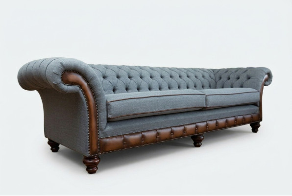 Sofá de cuero Chesterfield, sofá de tela, sofá, sofá, tapizado, sala de estar, hecho a medida.