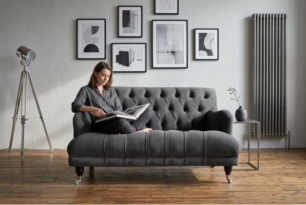 Sofá Chesterfield de 2 plazas, sofás tapizados, cojines, conjuntos de asientos tapizados nuevos.