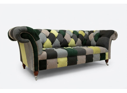 Sofá de diseño tapizado de tres plazas Chesterfield nuevo