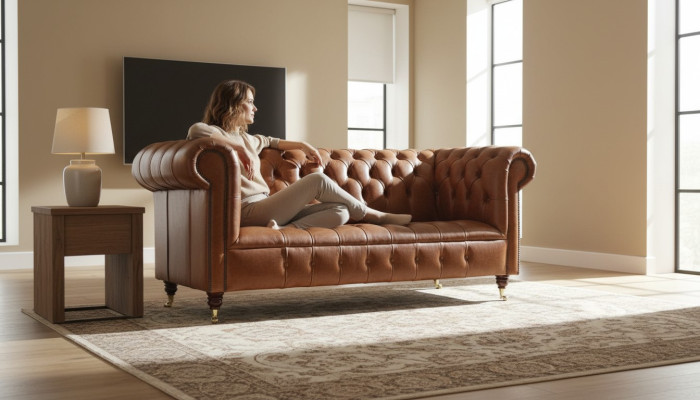 Chesterfield sofá de tres plazas sofá tapizado diseño sofás sofá de cuero nuevo