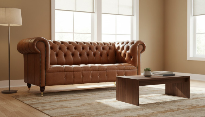 Chesterfield sofá de tres plazas sofá tapizado diseño sofás sofá de cuero nuevo