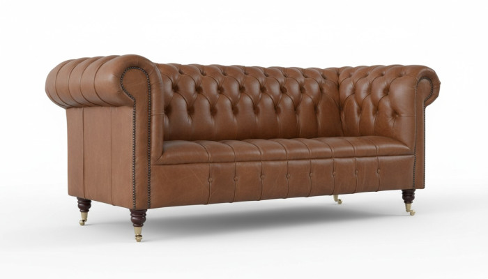 Chesterfield sofá de tres plazas sofá tapizado diseño sofás sofá de cuero nuevo