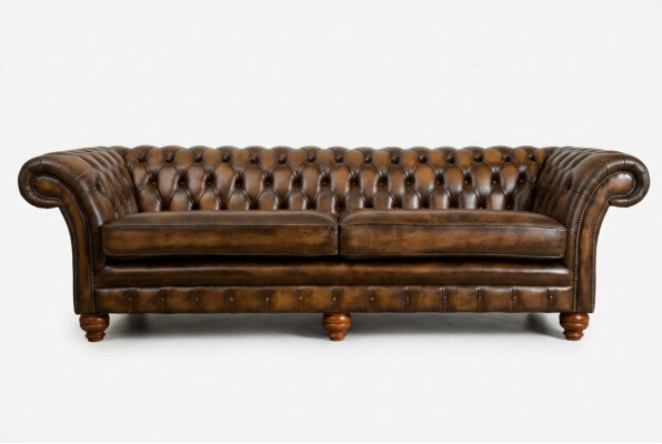 Sofá Chesterfield de 4 plazas para sala de estar, sofá, cojines, sofás tapizados nuevamente XXL grande.