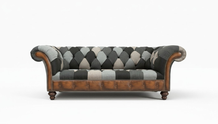 Sofá de tela Chesterfield de 3 plazas Sofá tapizado sofás de diseño de lujo en tela de New