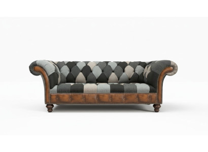 Sofá de tela Chesterfield de 3 plazas Sofá tapizado sofás de diseño de lujo en tela de New