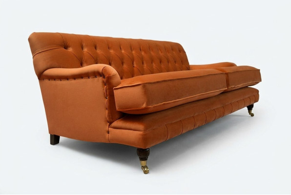Chesterfield sofá Cojines de asiento resistentes y de alta calidad sofá de tres plazas