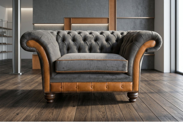 Sillón individual Club de TV Sofá Chesterfield original de Inglaterra Muebles nuevos