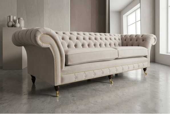 Sofá de 4 plazas, sofá XXL, asiento acolchado, sofás, sofás Chesterfield de diseño.