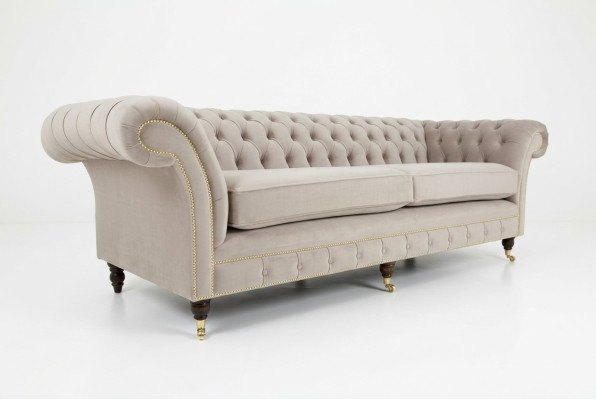 Sofá de 4 plazas, sofá XXL, asiento acolchado, sofás, sofás Chesterfield de diseño.