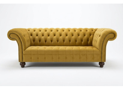 Sofá Chesterfield de diseñador, conjunto de sofá y sillón tapizado en terciopelo de 4 piezas.