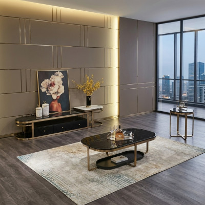 Conjunto de sala de estar Sideboard mesa auxiliar mesa de centro mesa 3 piezas completo.