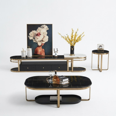 Conjunto de sala de estar Sideboard mesa auxiliar mesa de centro mesa 3 piezas completo.