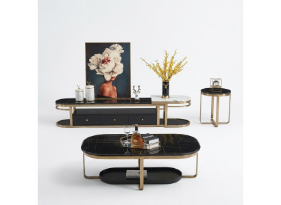 Conjunto de sala de estar Sideboard mesa auxiliar mesa de centro mesa 3 piezas completo.