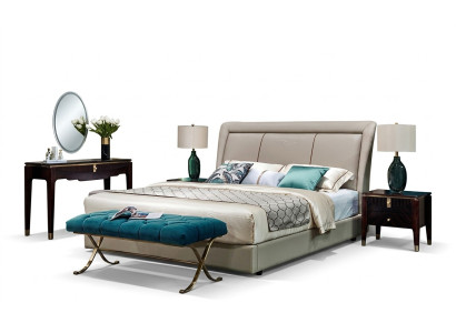 Cama clásica 2x mesita de noche 3 piezas. Conjunto de dormitorio Camas nuevas de lujo