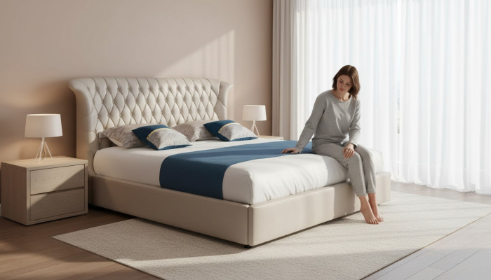 Cama tapizada camas cama tapizada diseñador de hotel Chesterfield diseño de lujo