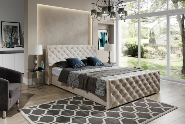 Cama Chesterfield cama cuero 180x200cm cabecera matrimonio diseño cuero muebles de hotel.