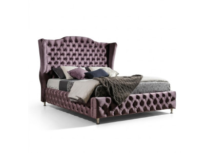 Cama Chesterfield real berenjena camas Diseño clásico