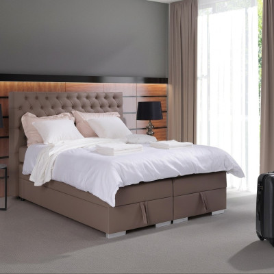 Cama completa boxspring colchón topper hotel camas dobles Chesterfield nuevo.