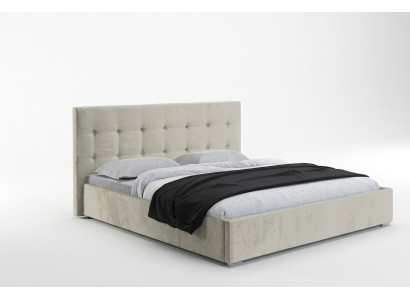 Beige 160x200 cama dormitorio camas textil cuero hotel lujo tapizado grande nuevo
