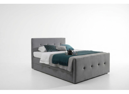 Moderna cama Chesterfield gris lujosas camas dobles muebles de dormitorio.