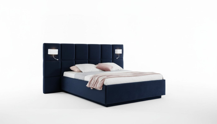 Cama de diseño Hotel Doble Cama Dormitorio Acolchado de Lujo Camas 180x200cm Textil