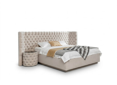 Diseño de cama Chesterfield de cuero para hoteles de lujo en dormitorios con tapicería de cuero nueva.