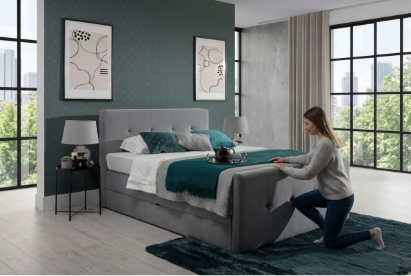 Chesterfield cama cama tapizada cama doble camas xxl diseño de lujo somier