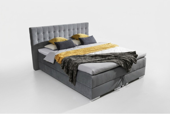 Diseño de cama Chesterfield textil terciopelo acolchado terciopelo camas de hotel dormitorio nuevo