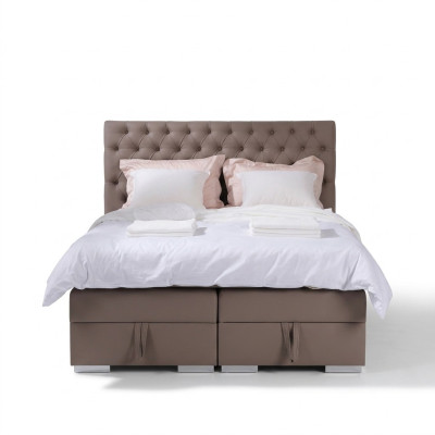 Cama de lujo de dormitorio tapizado diseño de cama doble de hotel de lujo Chesterfield