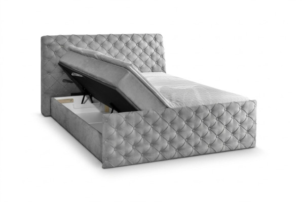 Cama doble gris Chesterfield Hotel - Muebles de dormitorio de diseñador