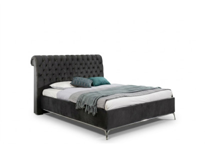 Lujo negro de Chesterfield cama doble de diseñador muebles de dormitorio.