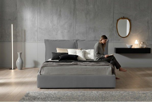 Cama Acolchada de Diseño de Lujo para Hotel Doble 180x200cm Habitación de Dormir en Cuero Nuevo
