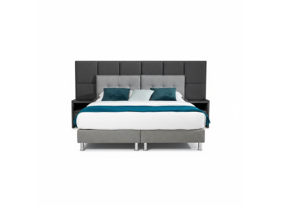 Cama de diseñador Dormitorio Camas Textil Cuero Hotel Lujo Tapizado Terciopelo Gris Nuevo.