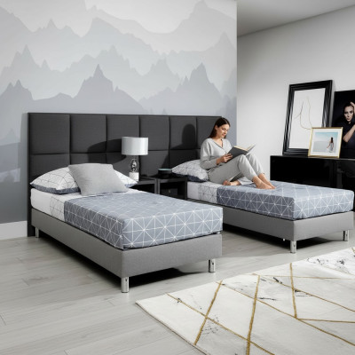 Cama acolchada de diseño de lujo, cama doble de hotel matrimonial 80/160x200 cm habitación para dormir.