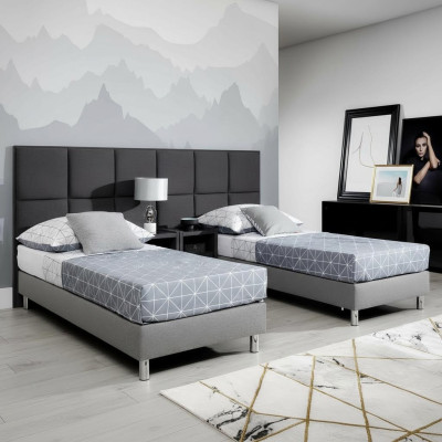 Cama acolchada de diseño de lujo, cama doble de hotel matrimonial 80/160x200 cm habitación para dormir.