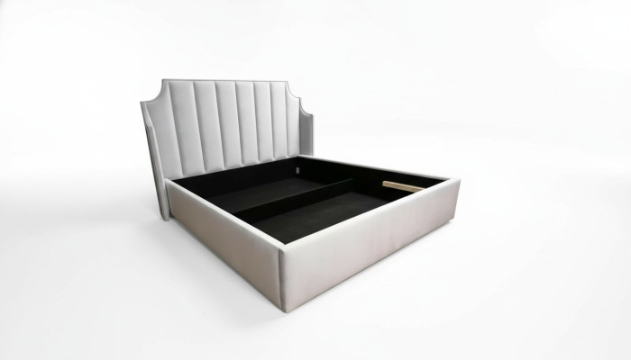 Diseño de cama de cuero de matrimonio moderno con marco de lujo para habitación de lujo en hotel.