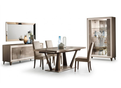 Italiano Designer Sala da pranzo Set Completamento Sedia Tavolo Gruppo 5 Pezzi Nuovo