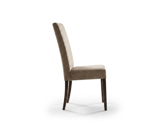 Muebles de estilo italiano. Sillón tapizado de una plaza. Silla con respaldo. Textil de habitación.