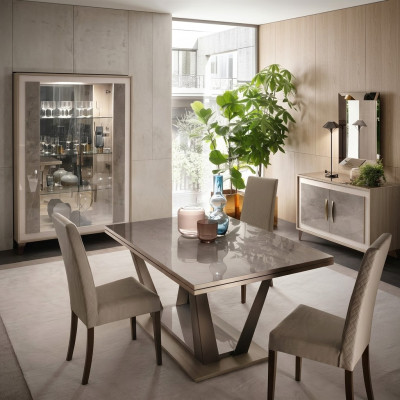 Mesa de comedor Sala de estar Conjunto de muebles de madera Diseño de muebles italianos