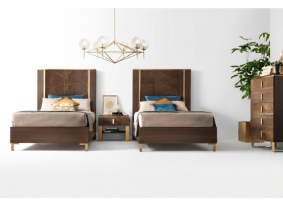 Dormitorio cama de lujo de madera 120x200cm, cama real de lujo, cama nueva.