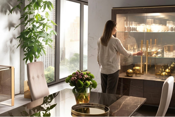 Vitrina clásica armario mueble de sala vitrina estante armarios