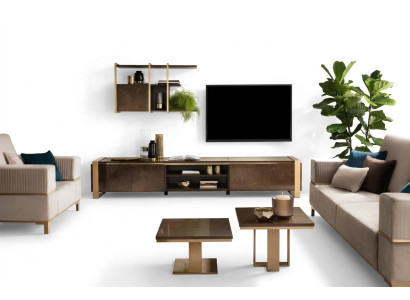 Mueble de lujo, mueble para TV, aparador de TV xxl, armario, mesa de sala de estar de madera nuevo.