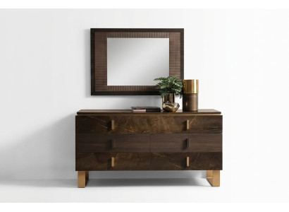 Mesa de consola con espejo, conjunto de muebles de lujo.